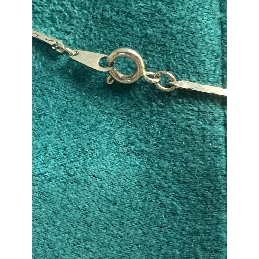 Silver Tone Puffed Heart Pendant Necklace 24 Inch Snake Chain Minimalist Jewelry